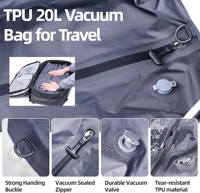 Vacuum Backpack Travel Seal Compression: Vacpack with Electric Air Pump - Image 5